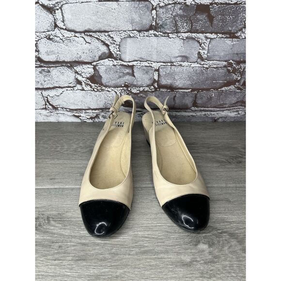 STUART WEITZMAN Black Patent Cap Blush Pink Leather Ankle Strap Wedges Women 7M - Picture 8 of 16